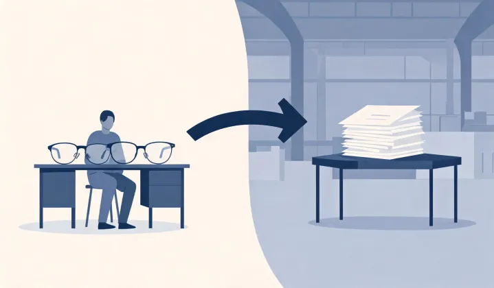 Illustration of a written photochromic lenses sourcing route, not a street map